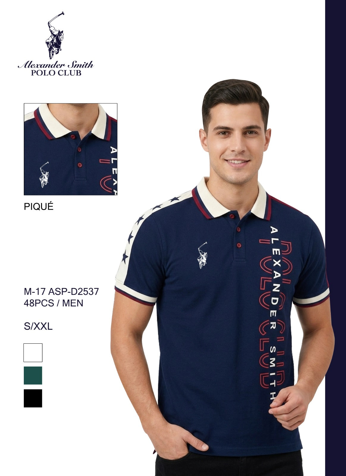 Camisa Polo Club Alexander Smith  Azul NK05