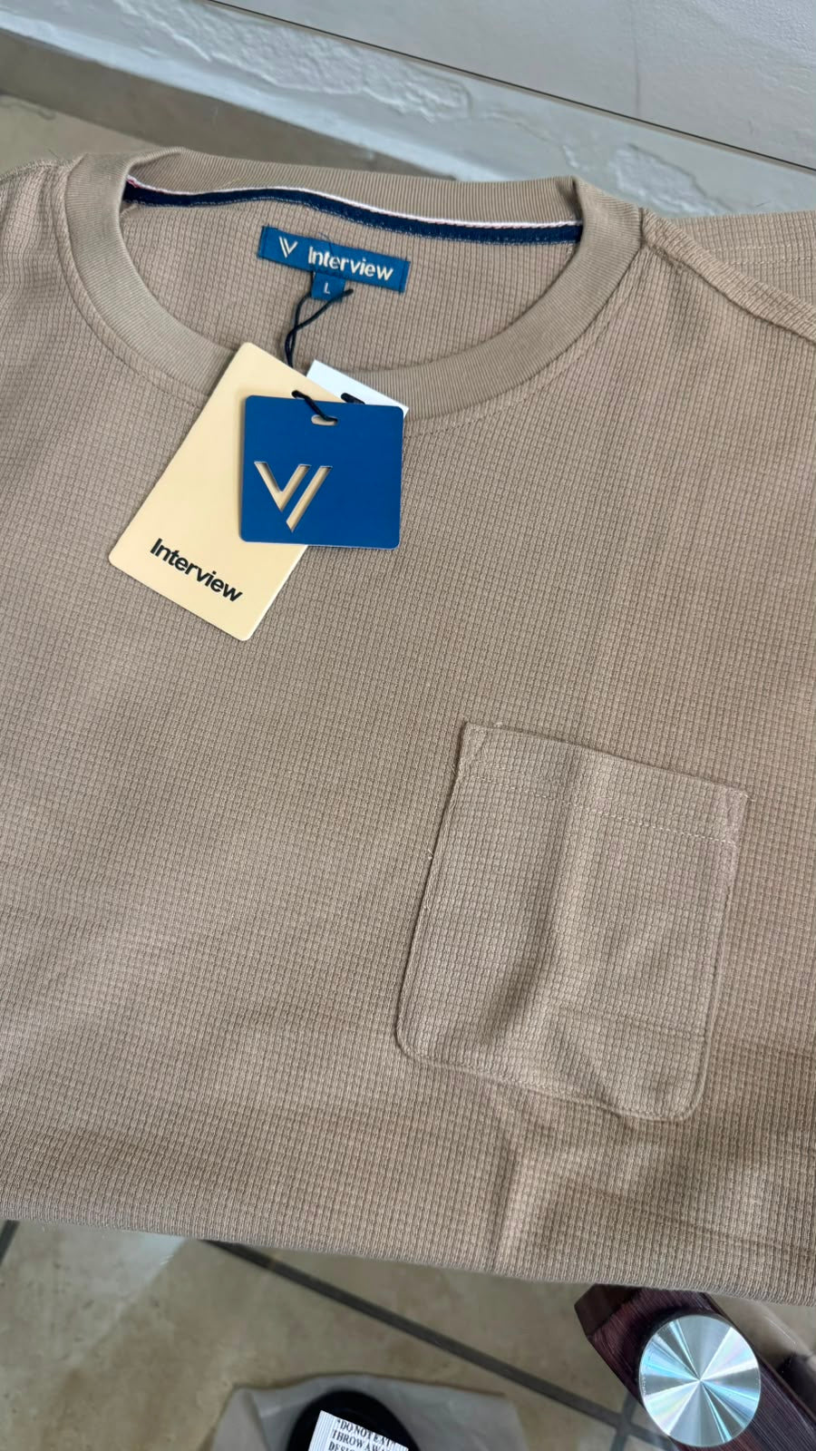 Camiseta Over Size Marca Interview - Beige NK19