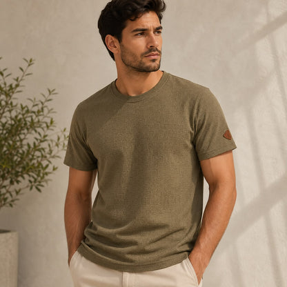 Camiseta Over Size con Alto relieve  Marca Interview -  Khaki NK20