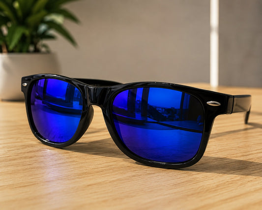 Lentes para el Sol. para caballero  -  Negro-Lente azul  C188