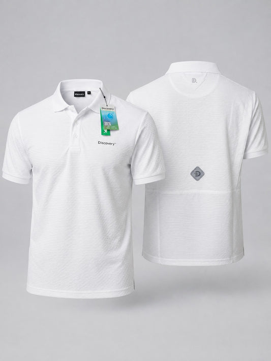 Camisa Tipo Polo Marca Discovery   - Blanco NK10