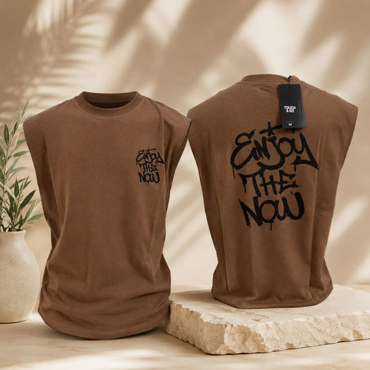 Camisa Casual sin mangas para Caballero Oversize /Cafe NK12