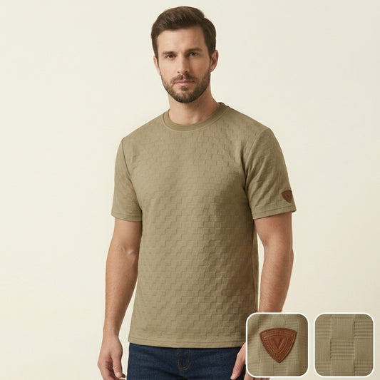 Camiseta Over Size con Alto relieve  Marca Interview -  Beige NK20
