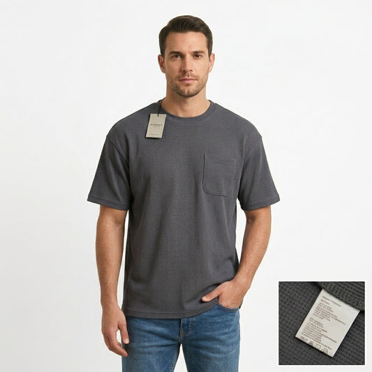 Camiseta Over Size Marca Interview - Gris NK19