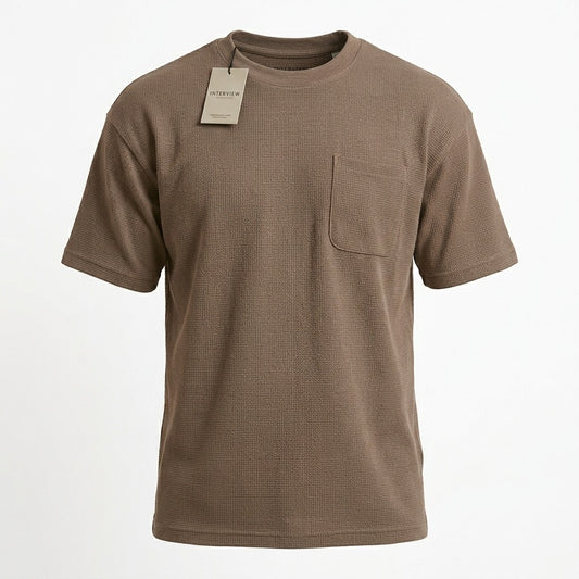 Camiseta Over Size Marca Interview - Beige NK19