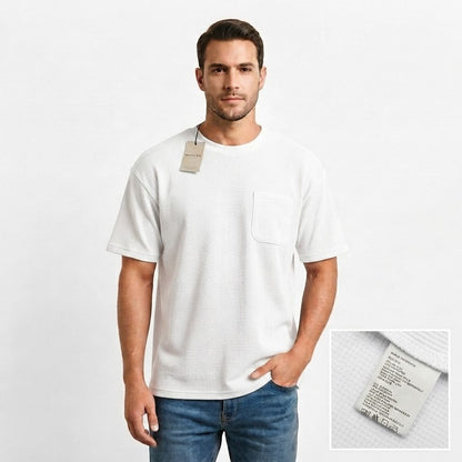Camiseta Over Size Marca Interview - Blanco NK19