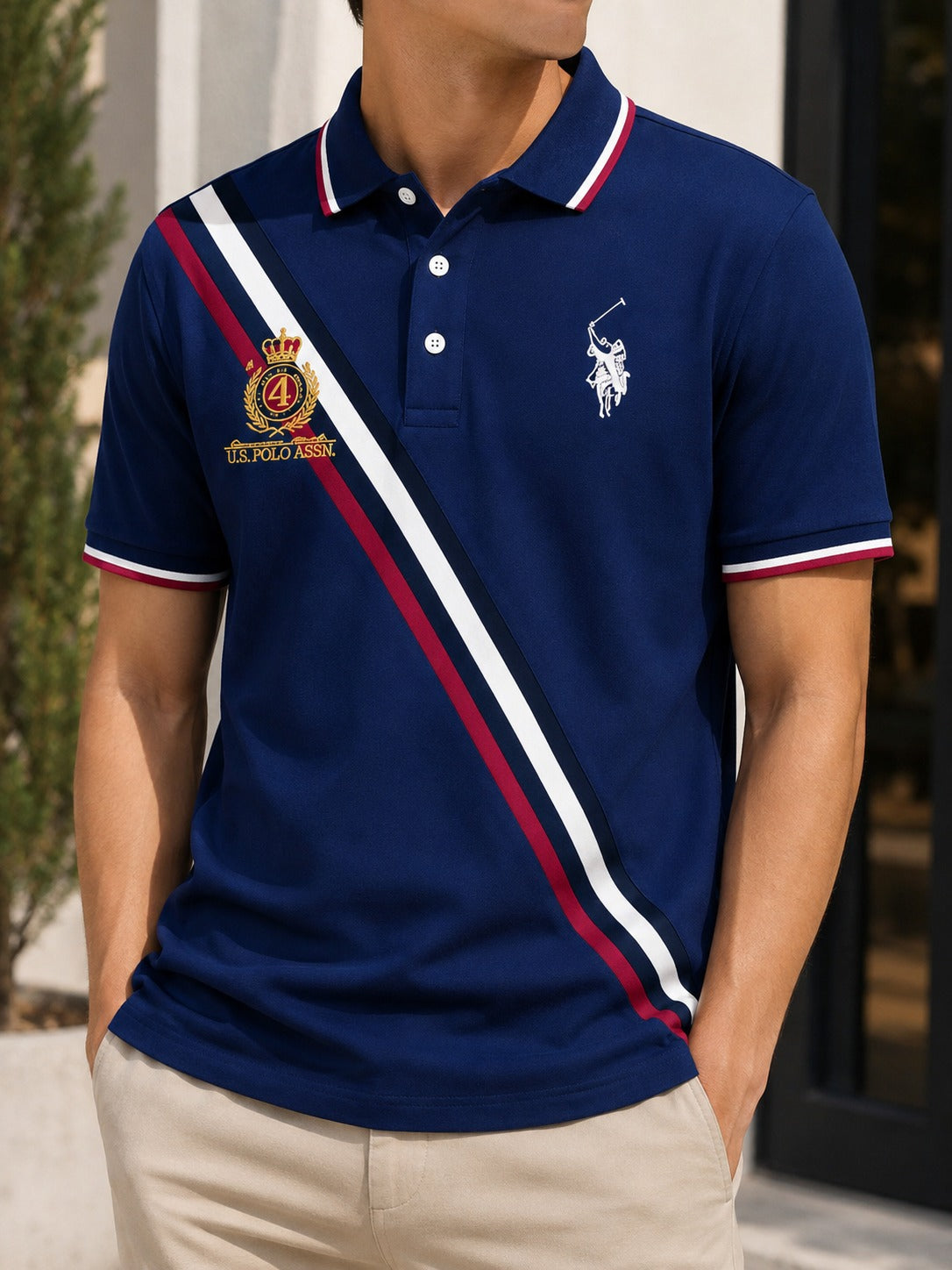 Camisa Polo Club Alexander Smith  Azul NK22