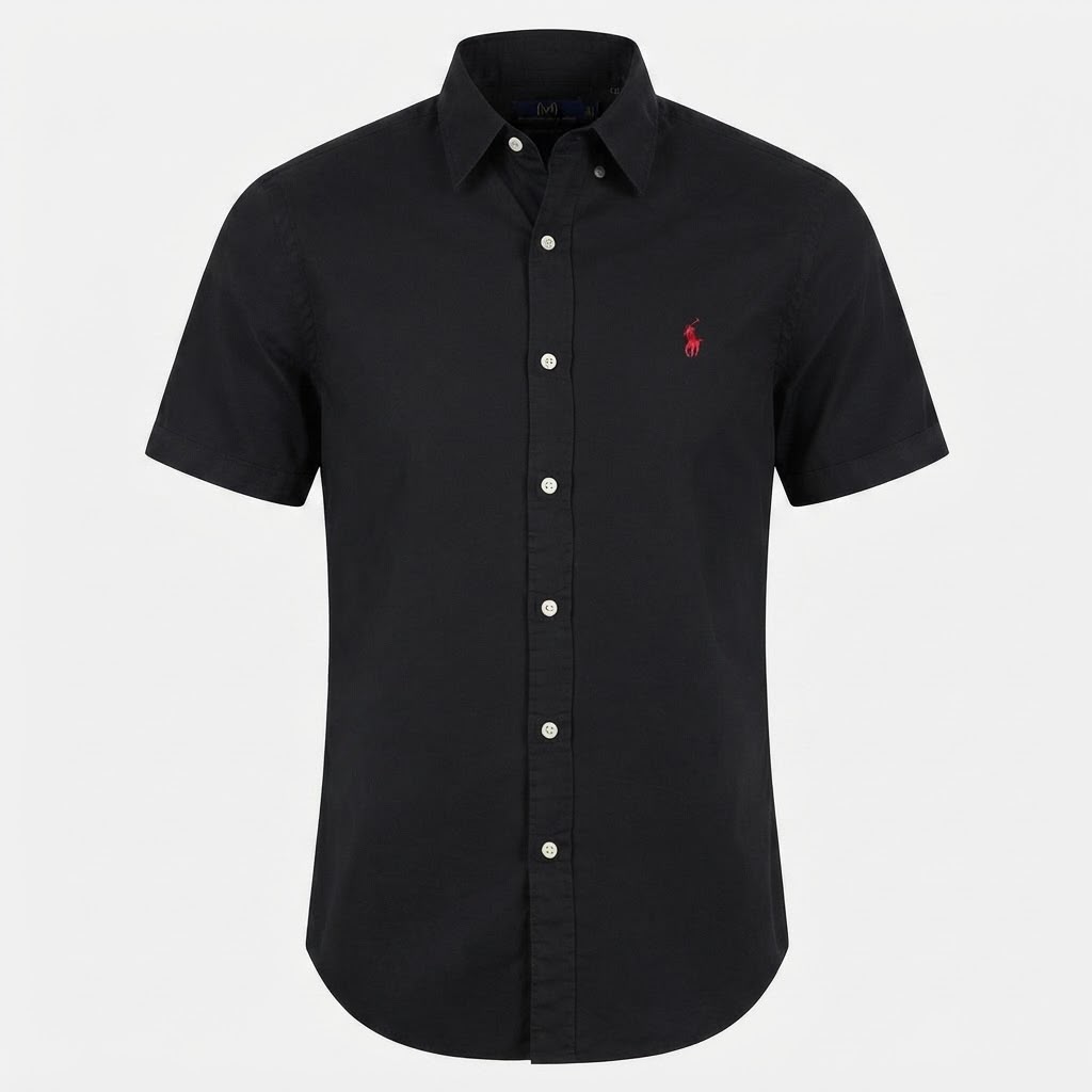 Camisa Polo Club Alexander Smith  Formal Negro NK24