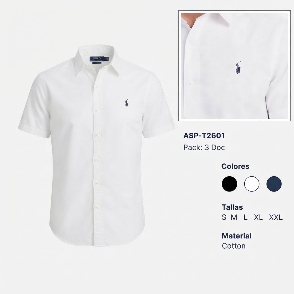 Camisa Polo Club Alexander Smith  Formal Blanco  NK24