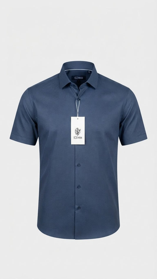 Camisa Formal Manga Corta Ice Man/ Azul Marino NK26