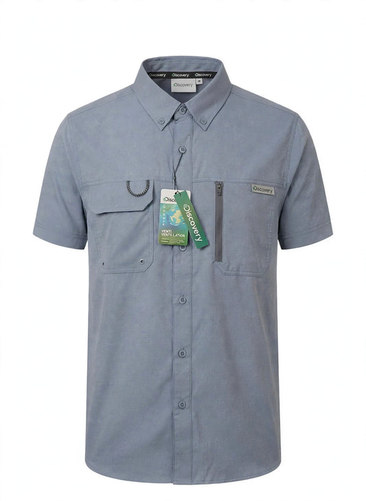 Camisa Marca Discovery   - Azul, Blue Grey  NK40