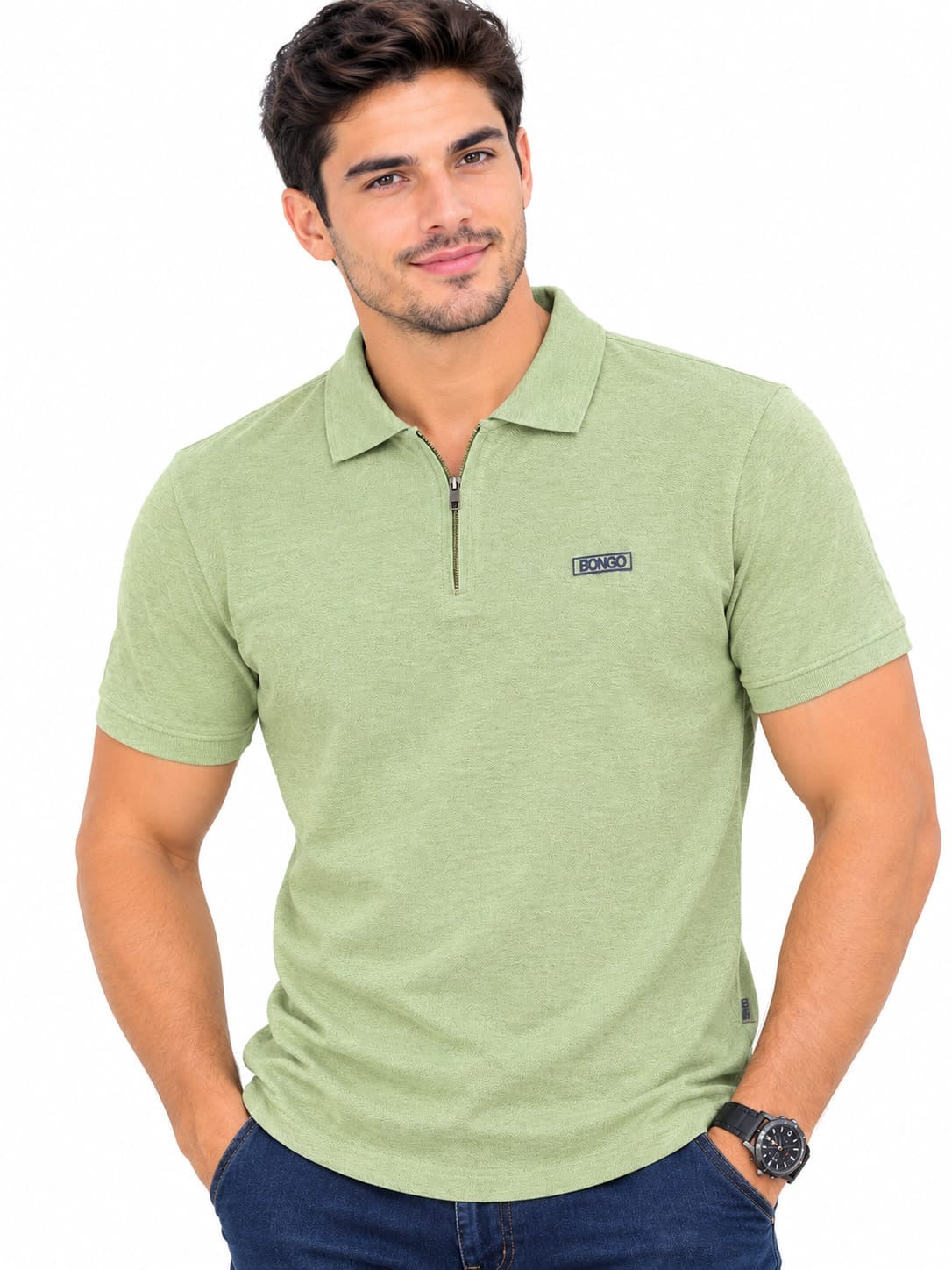 Camiseta Bongo para Caballero Tipo Polo - Verde KCN18