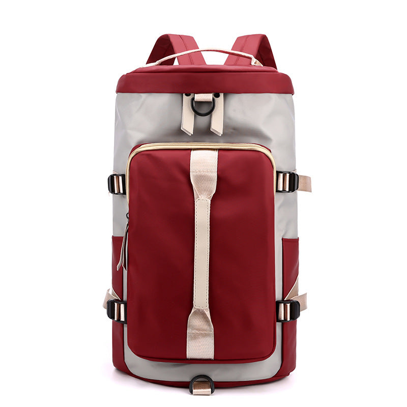 Mochila Impermeable-Multifuncional, Vino-Beige K143