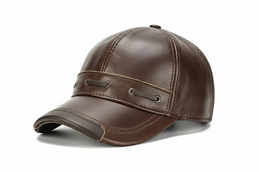 Gorra de cuero original café claro  K381