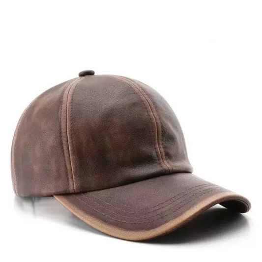 Gorra de cuero sintetico cafe/K389