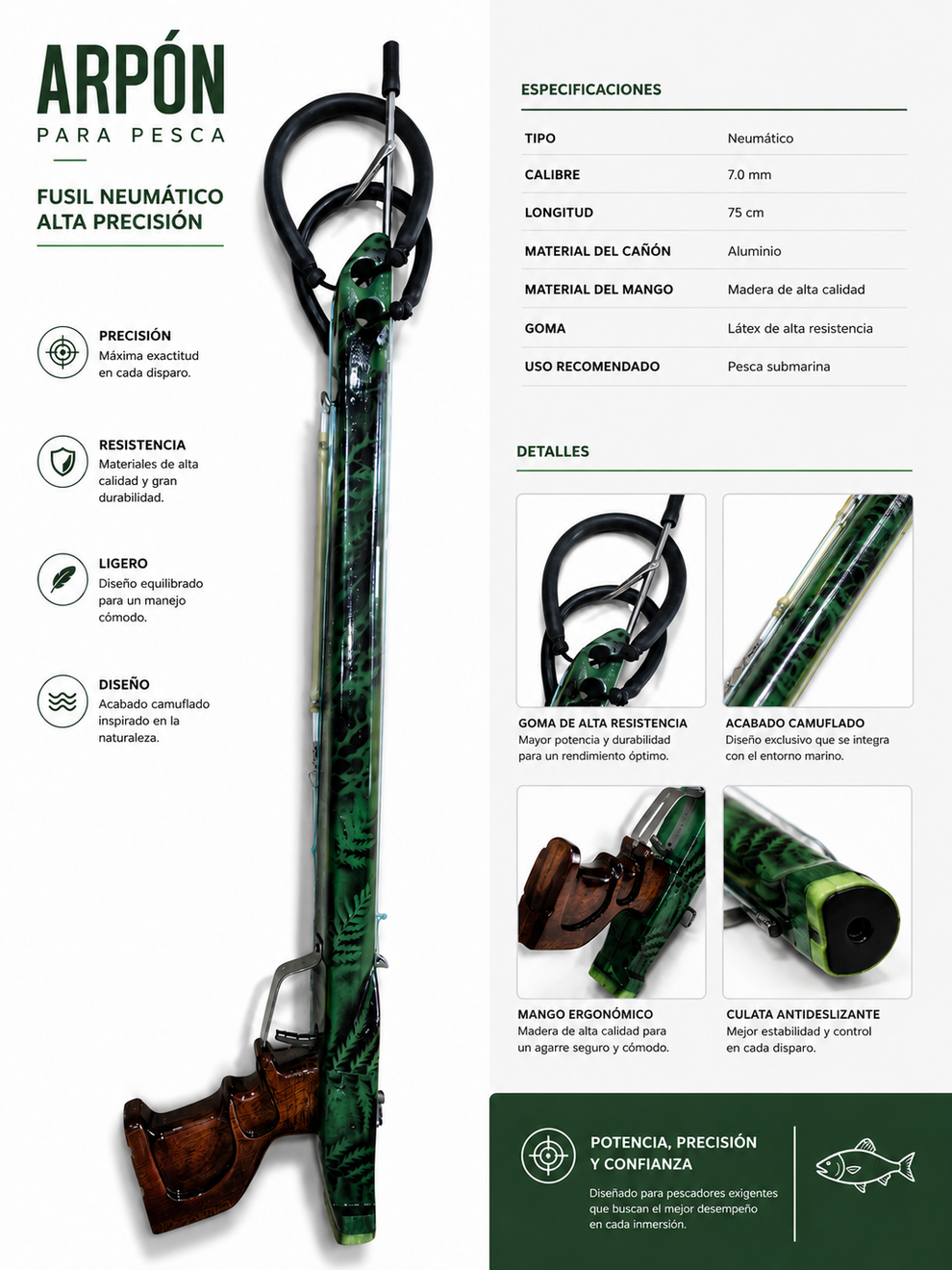Arpon para pesca alta potencia de 50 cm  /F03