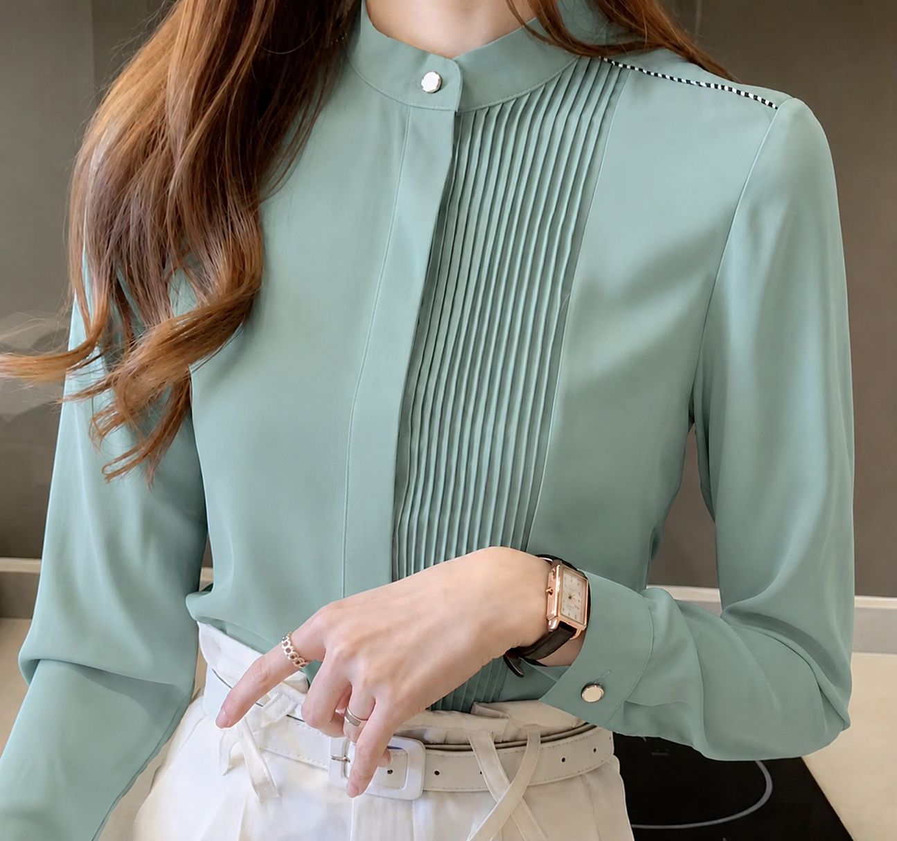 Camisa Formal para Dama/ Verde menta DG10