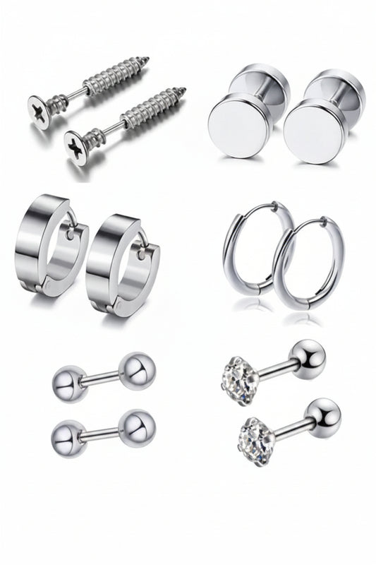 Set de aretes / Plateado K407