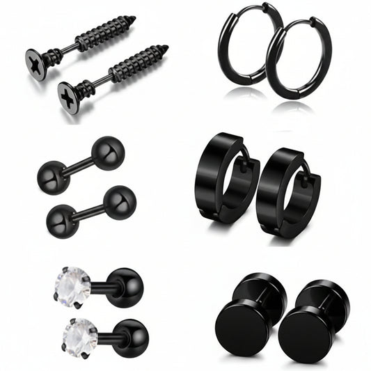 Set de aretes / Negro K407