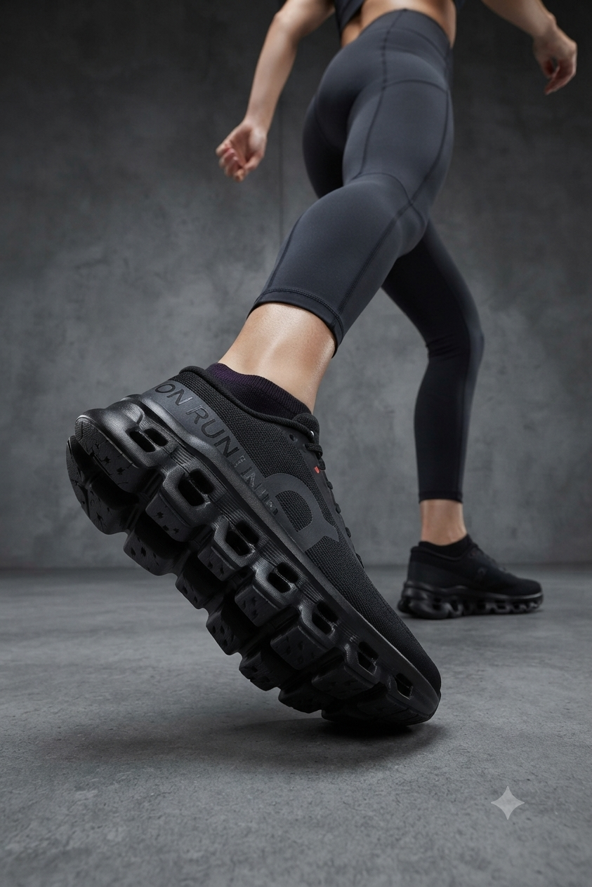 Tenis Cloud Monster Void/ Full negro K424