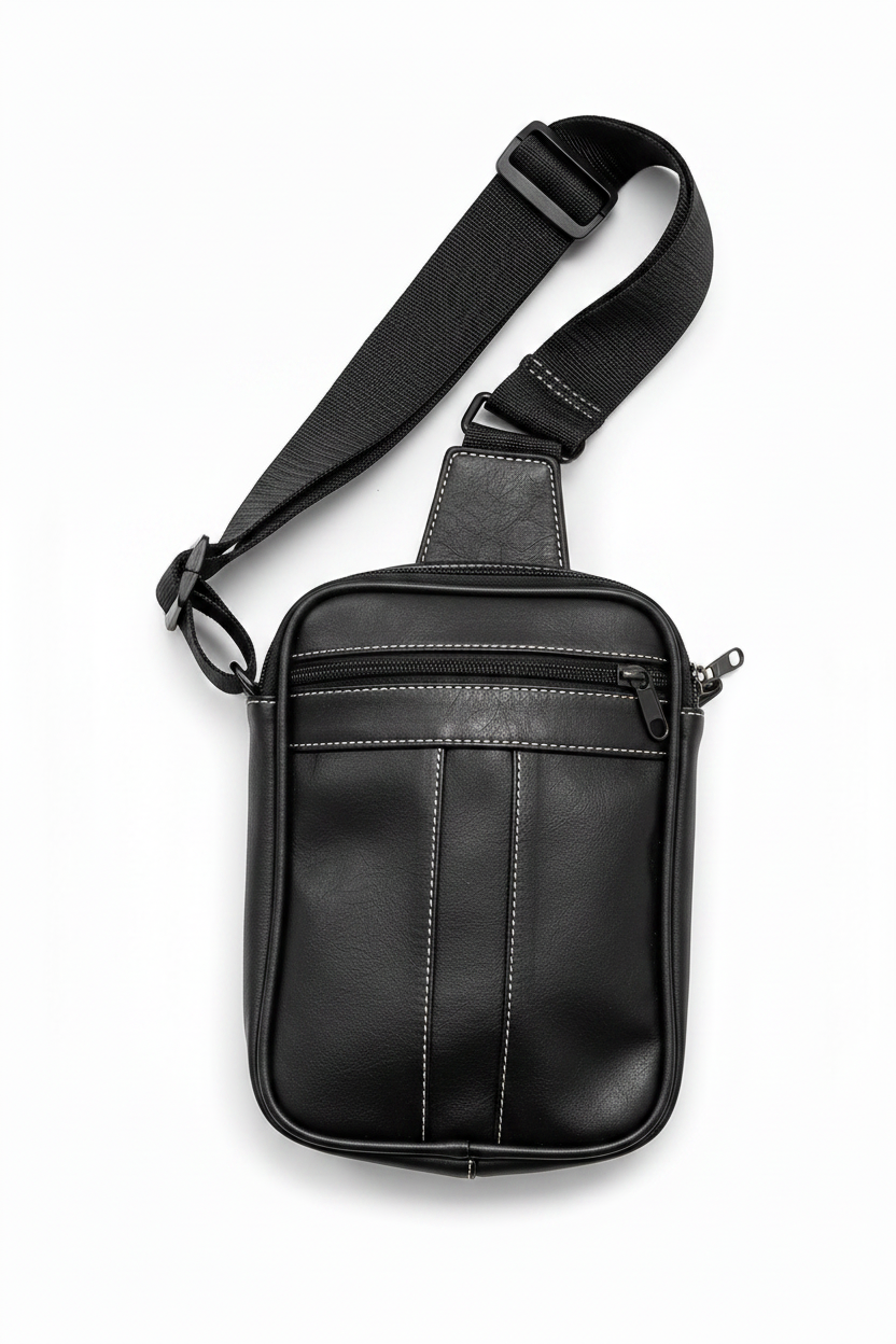 Mini bolso de cuero original negro  /K412