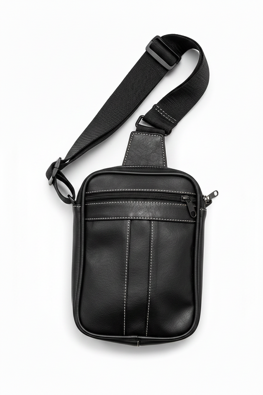 Mini bolso de cuero original negro  /K412