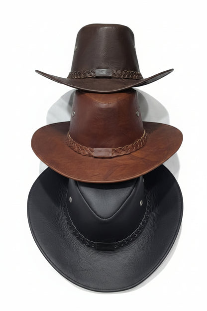 Sombrero de cuero original negro / K413