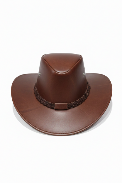 Sombrero de cuero original cafe claro  / K413