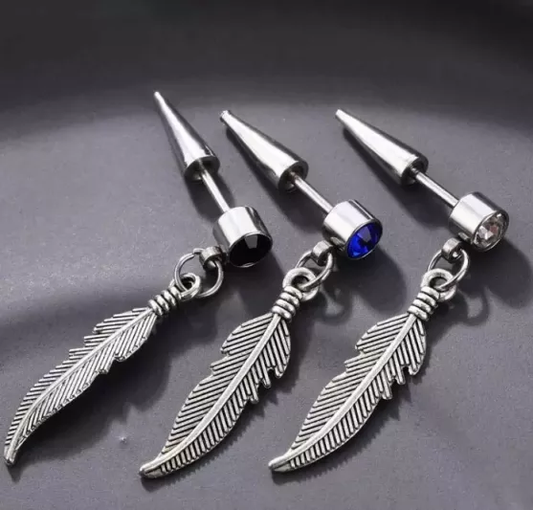 Earring - Piercing Feather 1pc