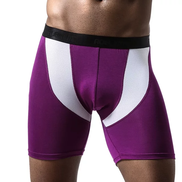 Boxer Largo Algodón Deportivo Morado K248