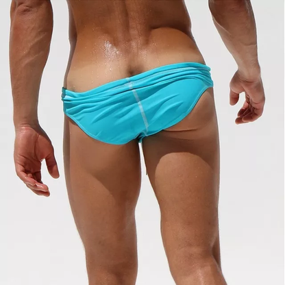 Blue Unicolor Bikini Swimsuit