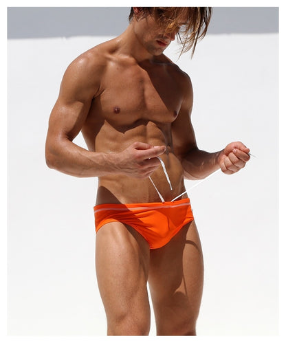 Unicolor Orange Bikini Swimsuit