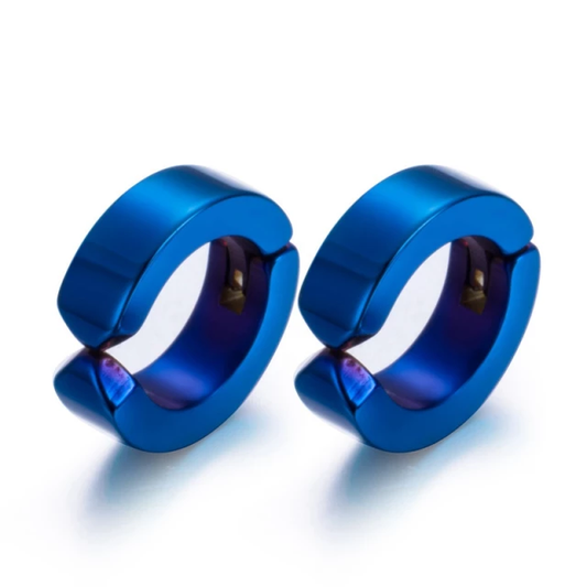 Blue Hoop Pressure Earring