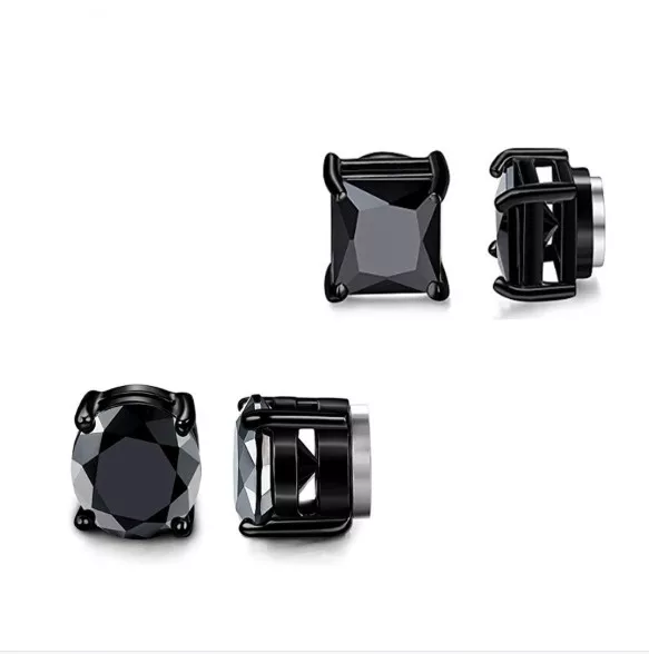 Black Zirconia Magnet Earring