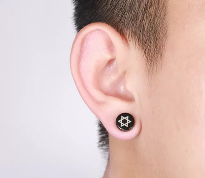 Arete de Imán 1Pc Diseño Estrella De David K326