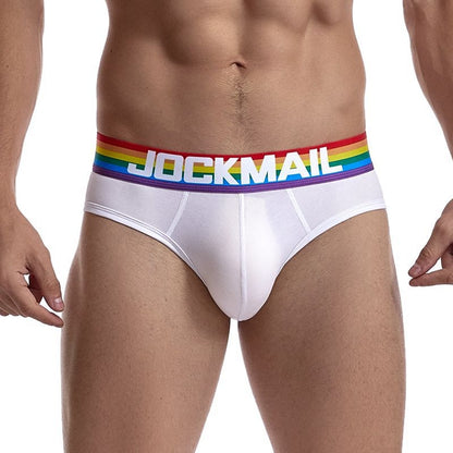 Jockmail Pride Cotton Brief - White