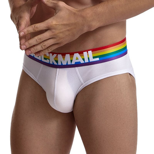 Jockmail Pride Cotton Brief - White