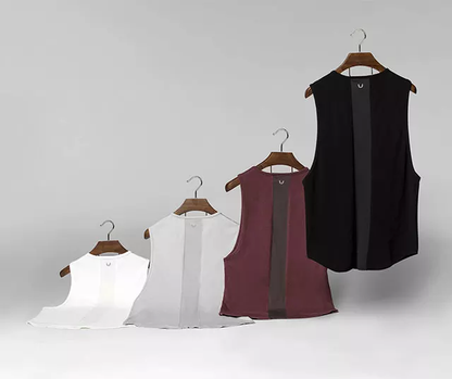 White Sleeveless Sports T-shirt