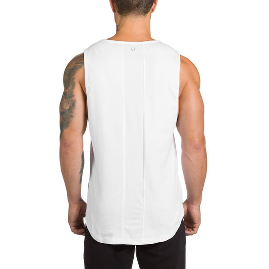 White Sleeveless Sports T-shirt