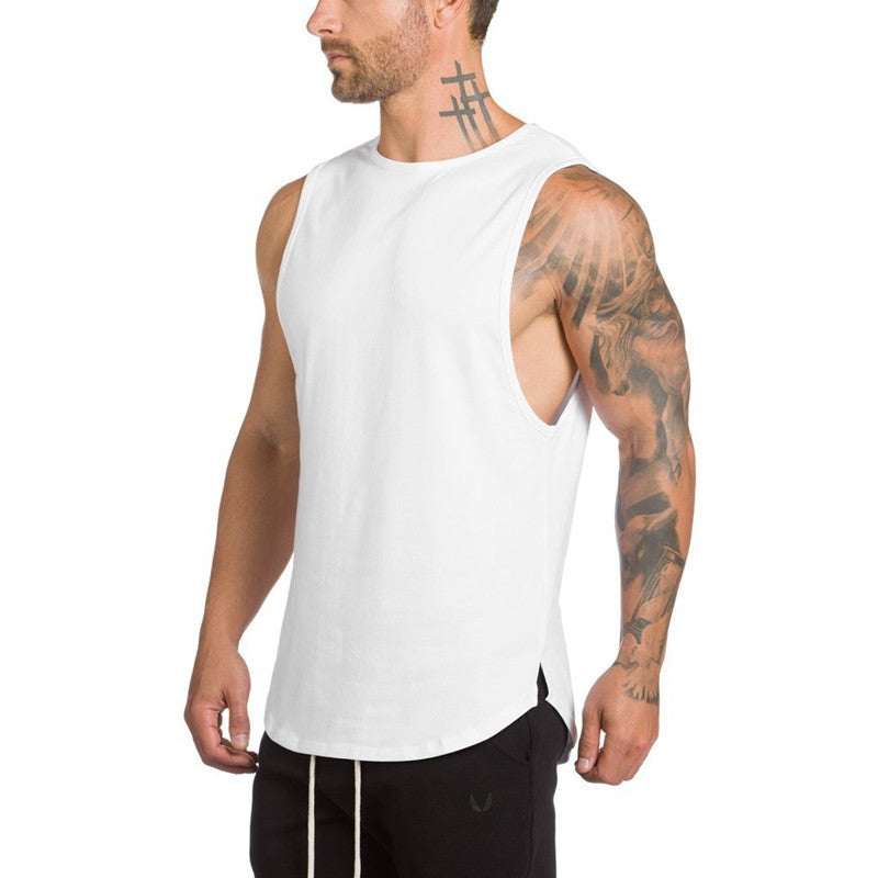 White Sleeveless Sports T-shirt