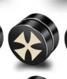 Pair of Magnet Earrings Cross Design 8mm