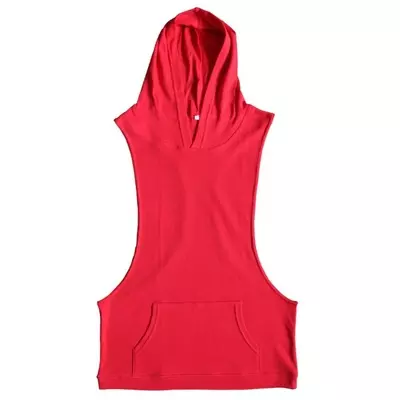 Camiseta Deportiva con Gorro de Algodón Rojo K52