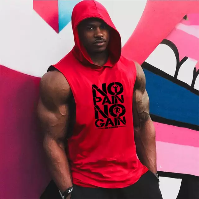 No Pain No Gain Sports T-shirt with Red Cotton Cap