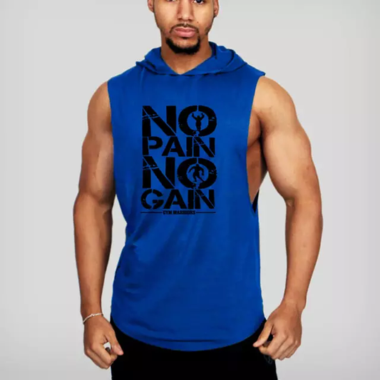 No Pain No Gain Sports T-shirt with Blue Cotton Cap