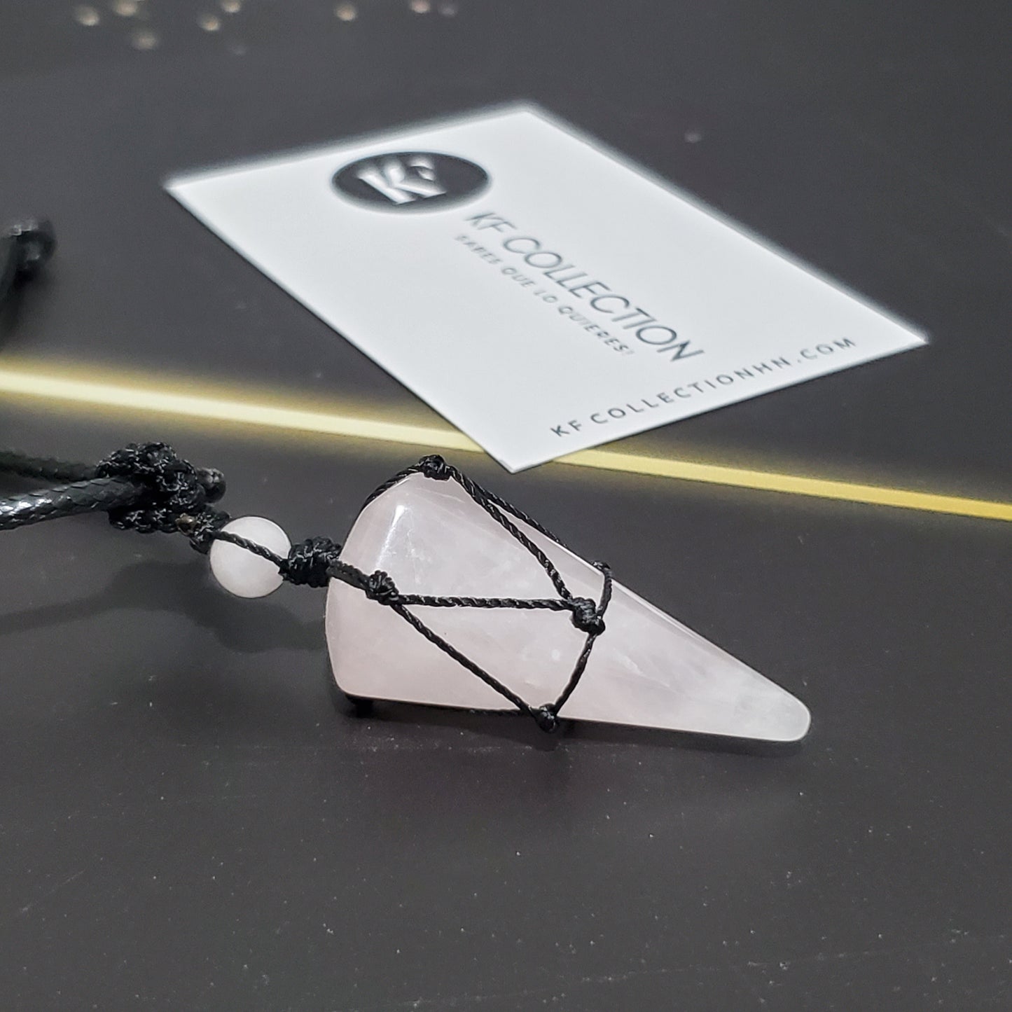 Collar Piedra Natural Cuarzo Rosa