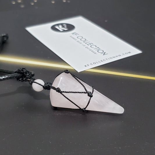 Collar Piedra Natural Cuarzo Rosa