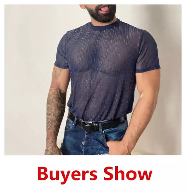 Blue Shiny Transparent Shirt