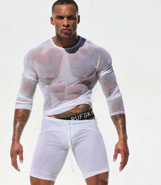 Camisa Transparente Manga Larga Blanca