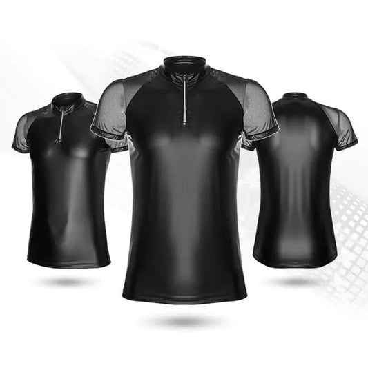 Camisa Transparente Elastica Tipo Cuero K51