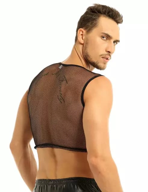 Crop Top Transparente - Negro K63